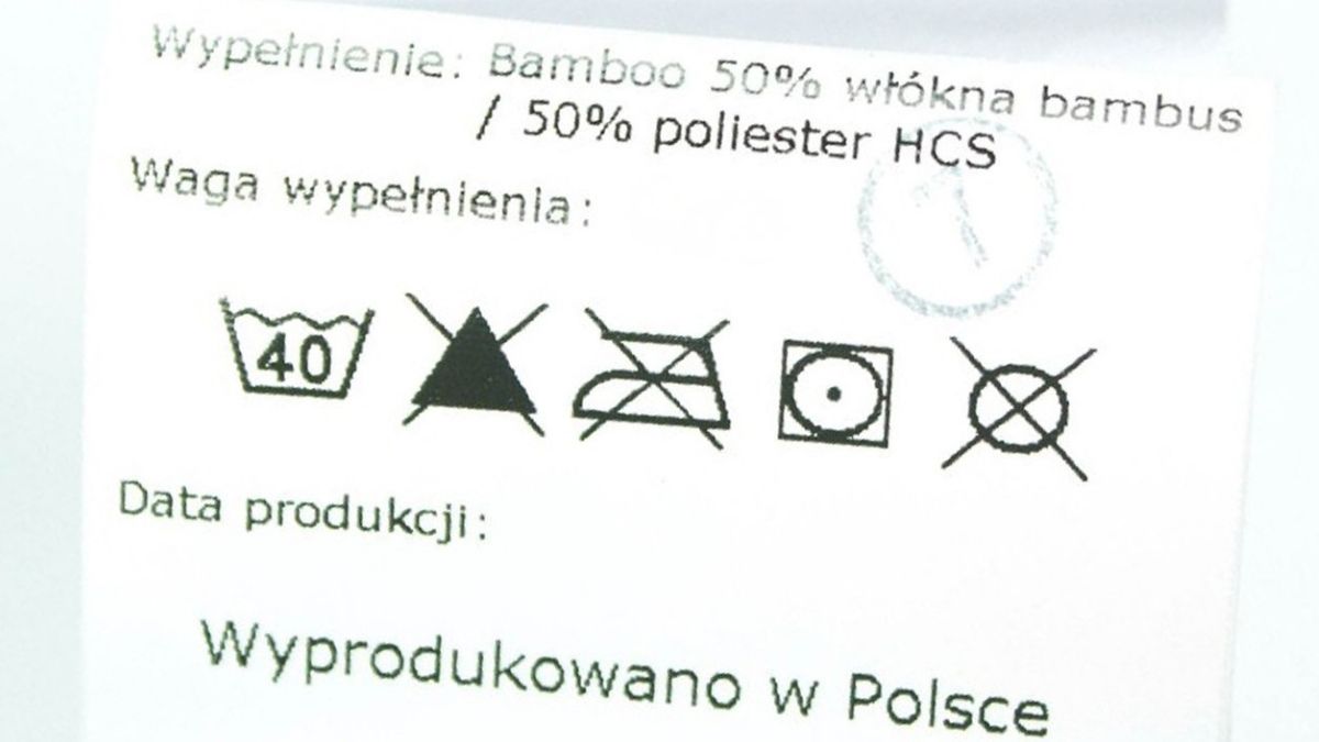 Poduszka bambusowa 70x80 cm procedura prania